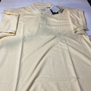 Tehama pale yellow short sleeve polo shirt size XL